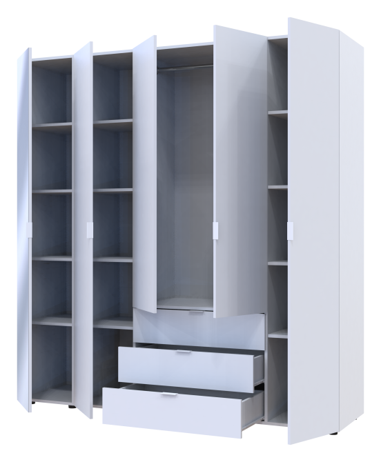 Комплект шаф для одягу Doros Гелар (2 шт.) 194х49,5х203,4 см Дзеркало/Білий (DRS-011137) Дніпро - фото 4