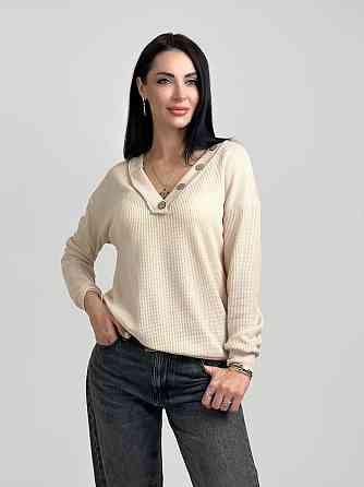 Жіночий пуловер з гудзиками "Pearl" оптом | Норма Бежевий, 42-44 Київ