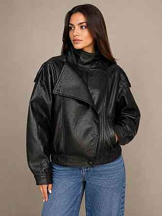Куртка женская Lady Yep 30581 из экокожи косуха оверсайз черная, черный, M Киев