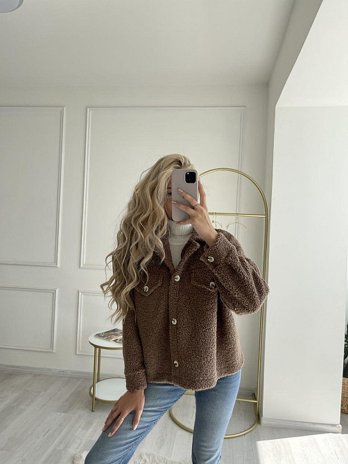 Женская теплая рубашка из мягкой овчины Тедди. Шоколад Одесса - изображение 16