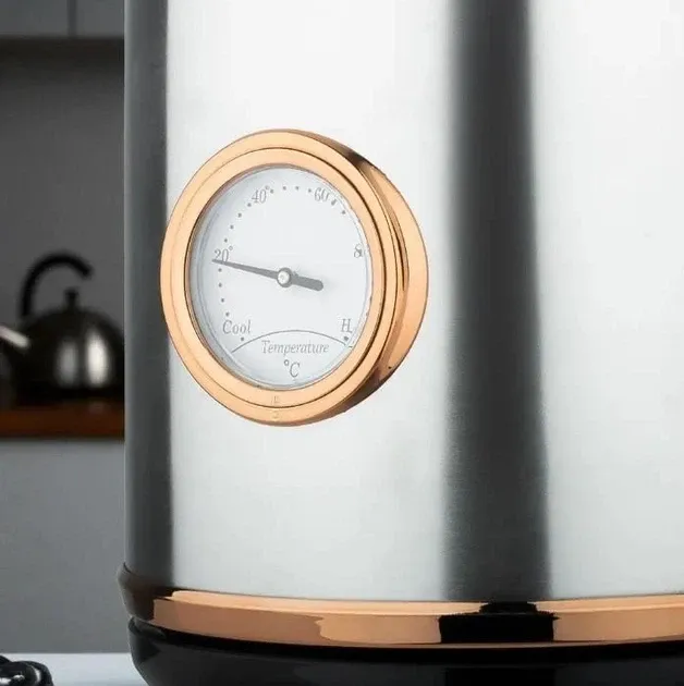 Електрочайник Domotec MS-7849 1.7 л, 2200 Вт, нержавіюча сталь, термометр, авто відключення, стильний дизайн Одеса - фото 8