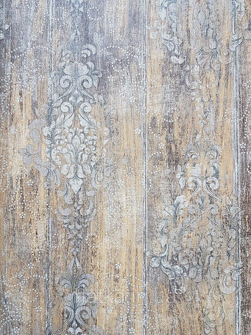 Шпалери вінілові на флізеліні гарячого тиснення DU&KA 1.06х10 вензель основа під штукатурку сірі коричневі Київ - фото 3