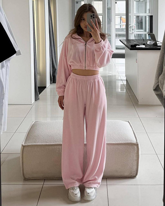 Женский прогулочный костюм двойка: кофта и штаны турецкий велюр Барби Одесса - изображение 9