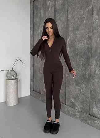 Женский теплый облегающий комбинезон пума Шоколад, 44/46 Одесса