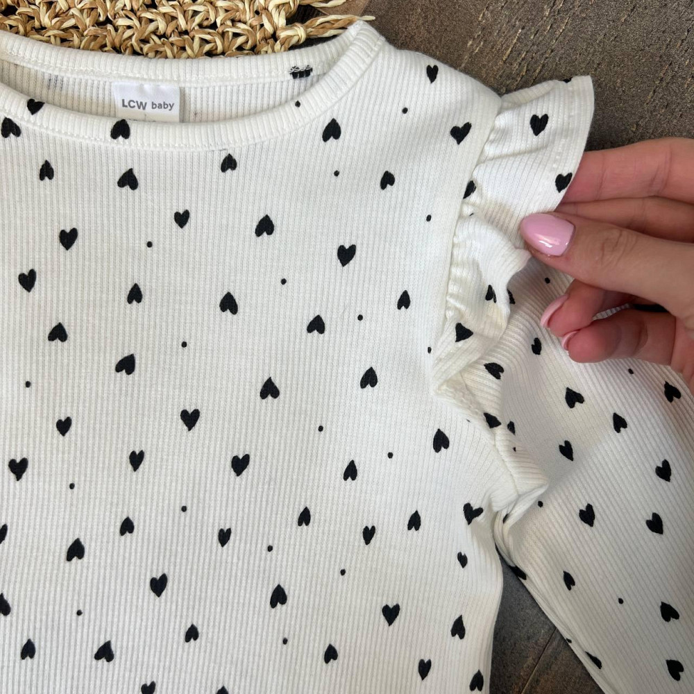 Дитяча Кофта для Дівчинки LC Waikiki Біла з сердечками 12-18міс (80-86см) пакунок малюка Киев - изображение 4