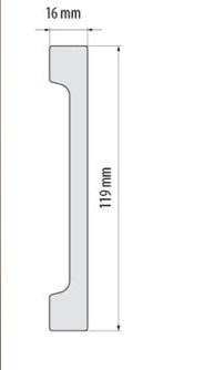 Плинтус под покраску из дюрополимера Элегант LPC - 31 (2м.п.) 119х16мм Днепр - изображение 2