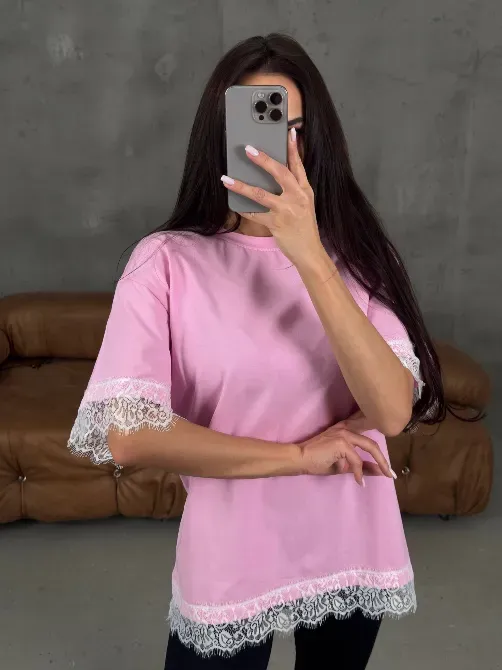 Женская футболка негабаритного размера с кружевом — трендовая основа на каждый день Одесса - изображение 14