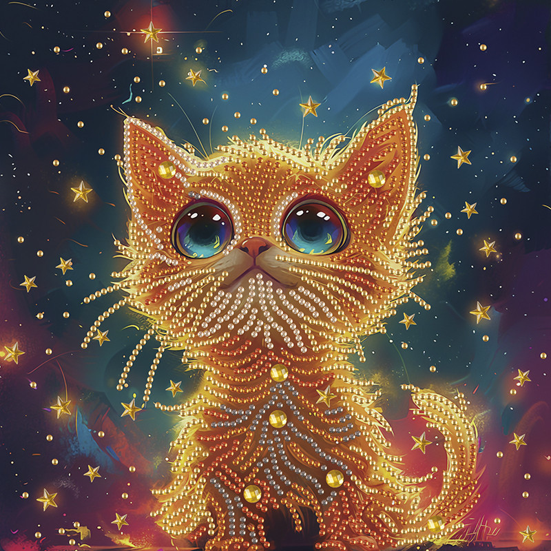 Алмазна мозаїка "Cиньооке кошеня" BH009 неповна викладка 25х25 см Вінниця - фото 1