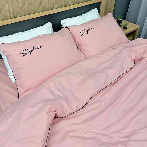 Комплект постільної білизни Сатин, Двоспальний 180х220 Рожевий (88-137) Київ
