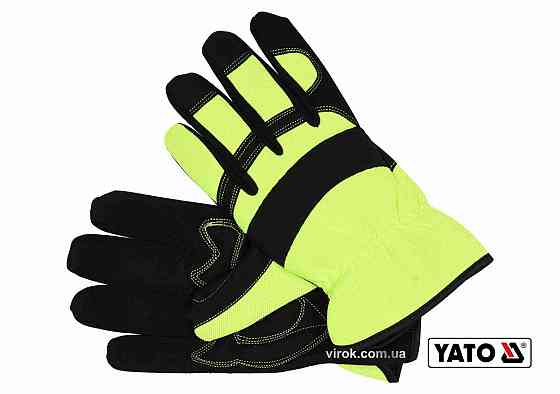Рукавиці робочі на резинці YATO : штучна шкіра + синтетична тканина, розмір 10(DW) Одесса