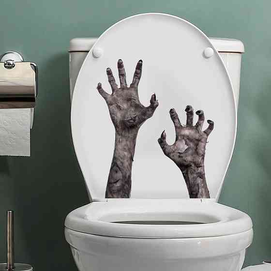 Наклейки на Хэллоуин Руки 21 на 30 см серый Киев