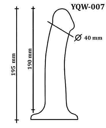 Фаллоимитатор на присоске, из мягкого двухслойного силикона OYO - Dildo Double Layer Silicone YQW-007 (длина 19.5 см, диаметр 4 Киев