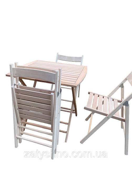 Меблі складні букові 4 стільці та стіл Київ - фото 7