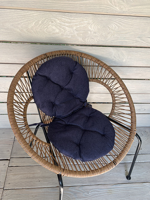 Подушка для стільців (38x38х5 см) кругла Decorator Мальмо колір темно-синій 84-044 Київ - фото 4