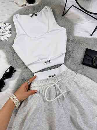 Жіночий стильний повсякденний літній костюм двонитка, натуральний еластичний мікродайвінг Меланж, 42/44 Одеса