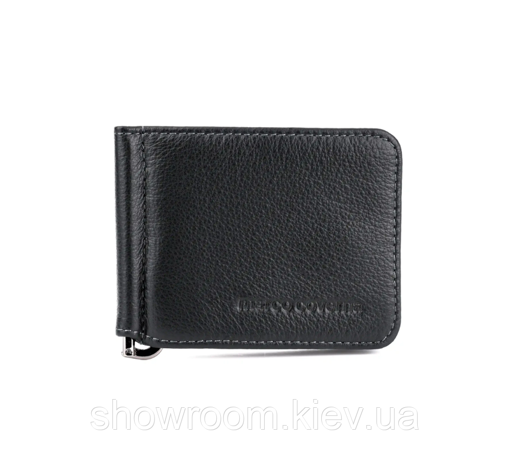 Шкіряний затиск для грошей на магніті Marco Coverna (124) black Київ - фото 2
