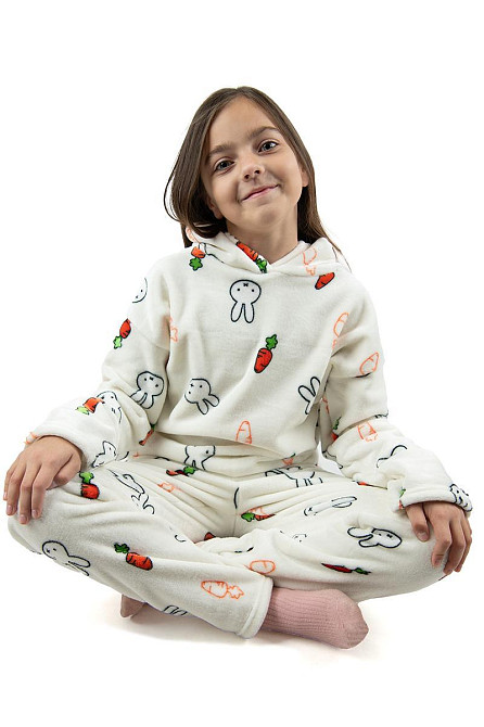 Піжама підліткова для дівчинки, рожева, тепла, велсофт, топ 158 Київ - фото 1