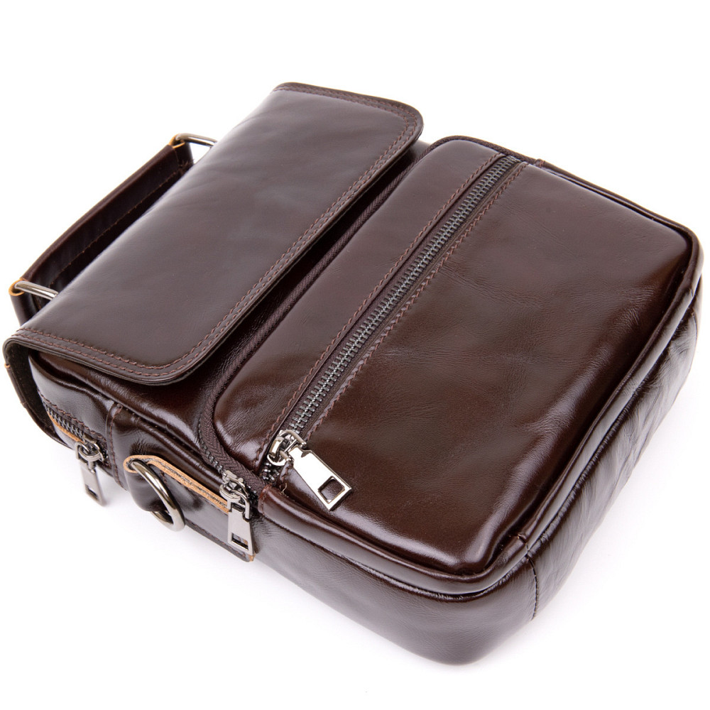 Сумка мужская мессенджер Коричневая (Vintage) Киев - изображение 9