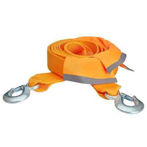 Буксировочный трос ТР-250-6-3 6т лента 60мм 5м оранжевый с 2 крюками, флажками и сумкой Харьков