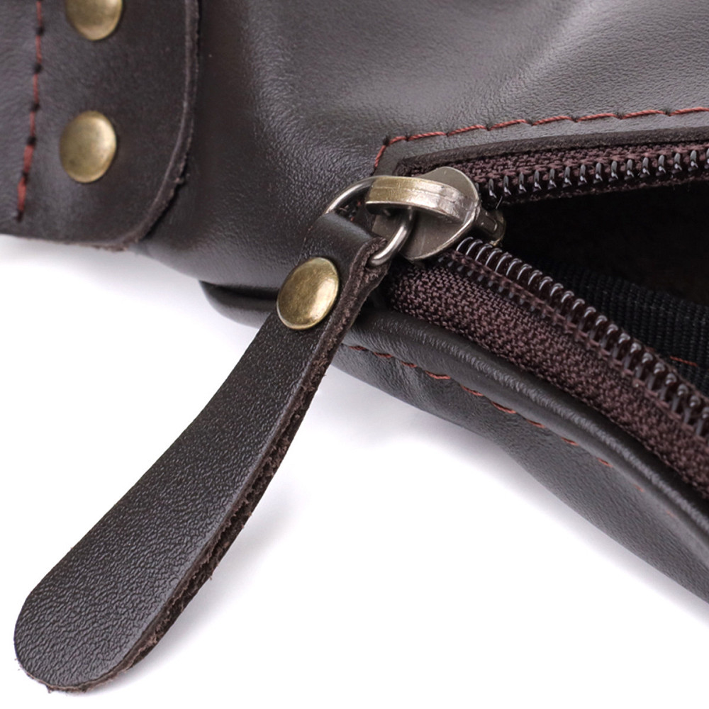 Бананка для мужчин из гладкой натуральной кожи Shvigel 23135 Коричневый Киев - изображение 5