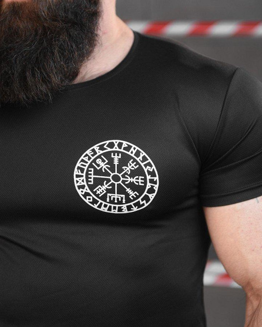Тактична волога відводна футболка SABUR руні чорні НП5188 Одеса - фото 5