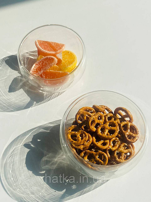 Тарілка піала-боул Olens "Звілінг" 330 мл подвійне скло для дому та ресторану Київ - фото 2