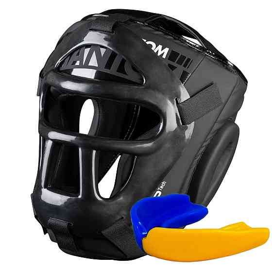 Боксерський шолом Phantom APEX Cage Black (капа в подарунок) Каменское