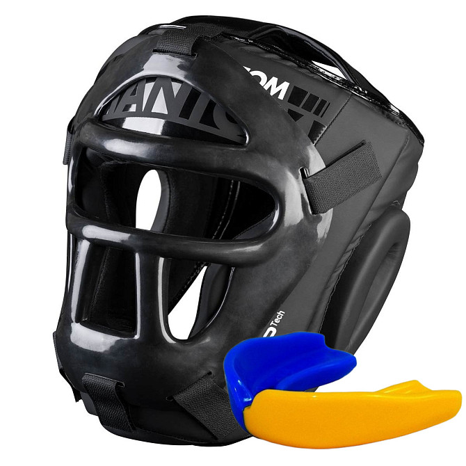 Боксерський шолом Phantom APEX Cage Black (капа в подарунок) Кам'янське - фото 1