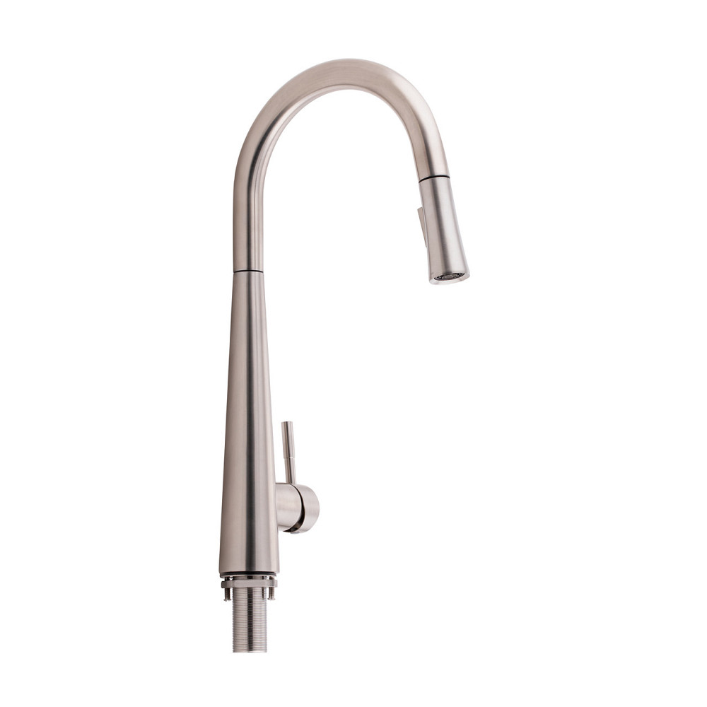Змішувач для кухні Qtap Evicka з висувним виливом QTEVI91103UN Brushed Nickel PVD Київ - фото 1