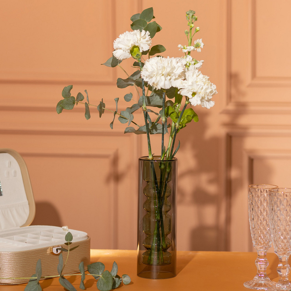 Декоративна скляна ваза для квітів 19.5 см Київ - фото 3