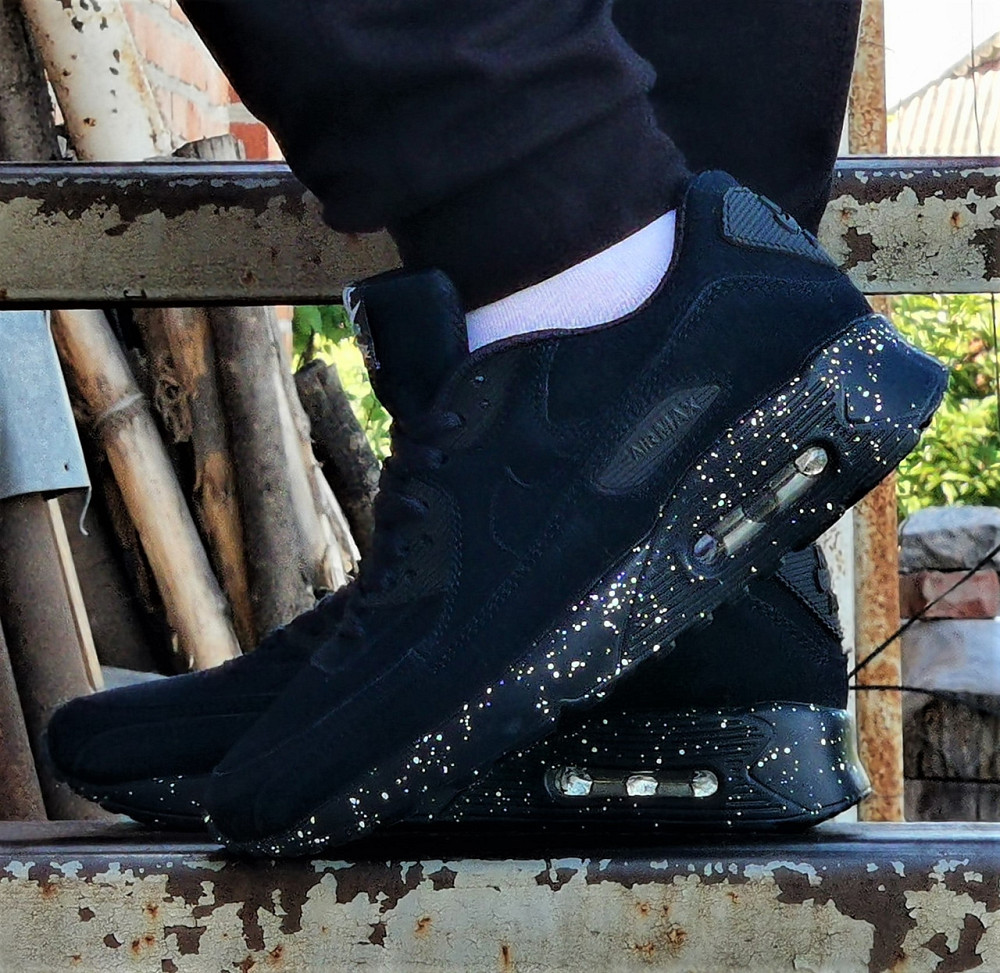 Чоловічі Кросівки Nike Air Max 90 Замшеві Сині Найк Шкіряні (розміри: 45) Дніпро - фото 5