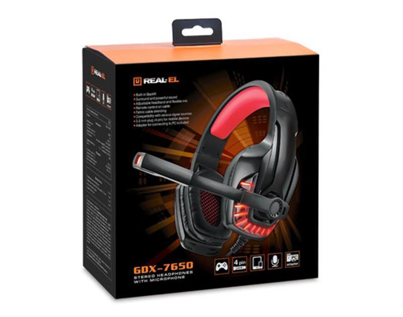 Гарнітура REAL-EL GDX-7650 Black/Red Чорний Харьков - изображение 12