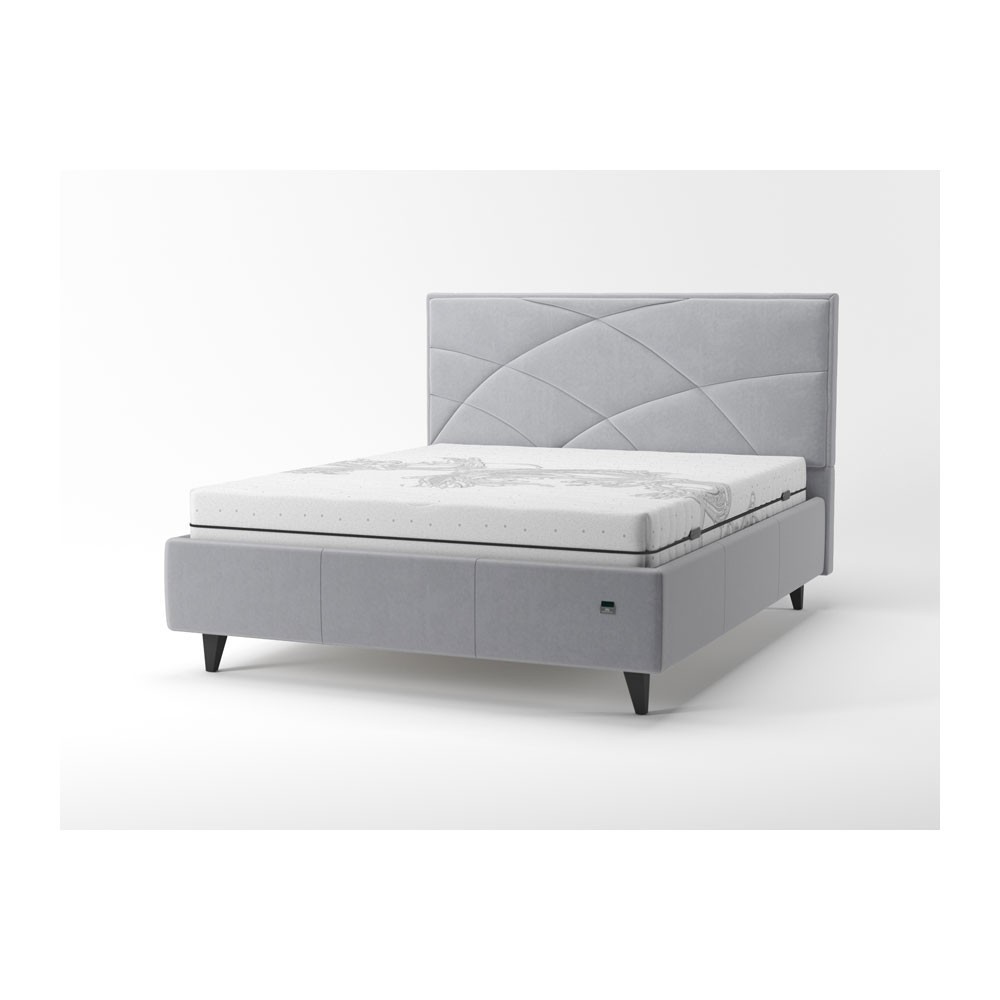 Кровать NettaDesign Eco Lounge Comfort с нишей для белья на ножках 140x190 светло-серый Киев - изображение 1