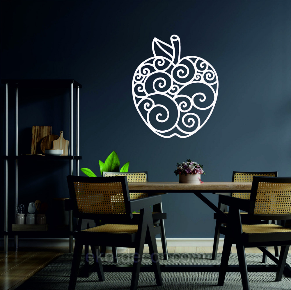 Декоративное настенное Панно «Яблоко» Декор на стену 70*59 см, Белый Киев - изображение 2