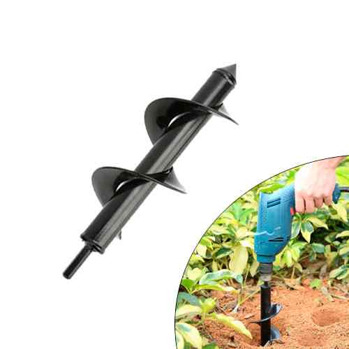 Бур садовий земляний для дрилі, спіральне свердло 10x30см Вінниця