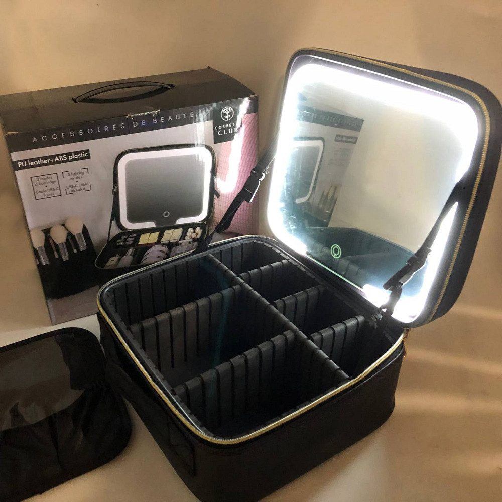 Підставка для зберігання косметики, Бьюті кейс із дзеркалом для косметики Дорожній набір краси OC-90 Львів - фото 5