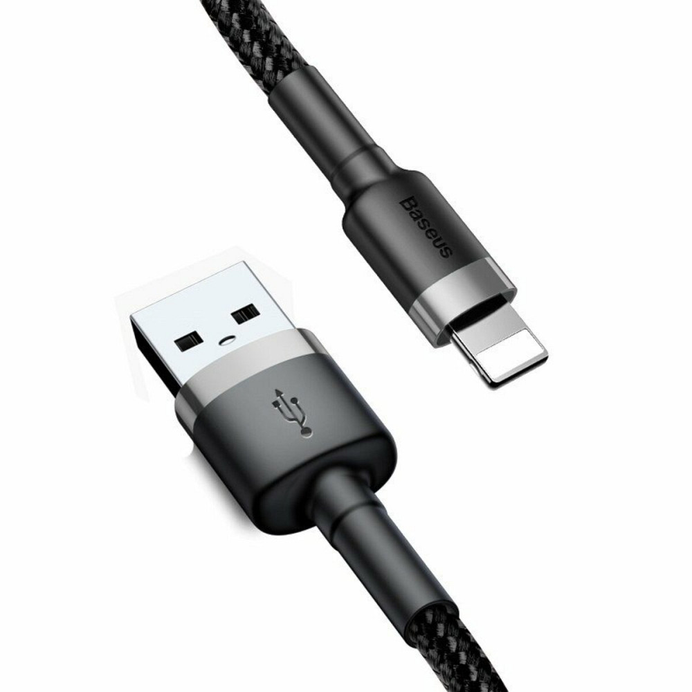 Кабель Baseus Cafule Cable USB For Lightning 1.5A 2m Gray+Black Київ - фото 2