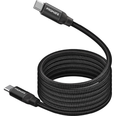 Дата кабель USB-C to USB-C springy.black Promate (springy.black) Вінниця - фото 1