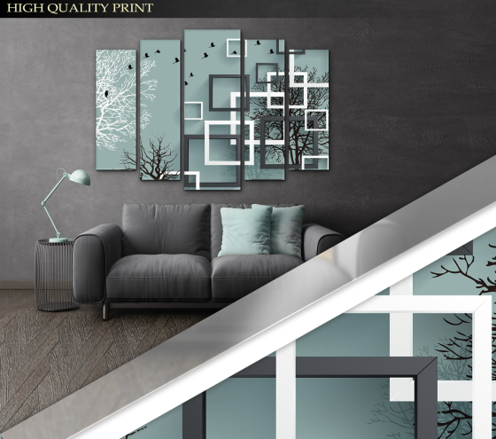 Модульна картина у вітальню / спальню Абстракція дерева Art-403_5 ( 80х118см ) Київ