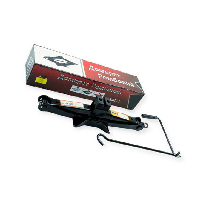 Домкрат ромбовий 2 т, 110-400 мм, гумова опора з вирізом Мукачево - фото 1