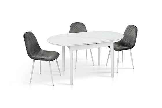 Стіл Тітан 110/140*75, білий/керам мрамор Киев