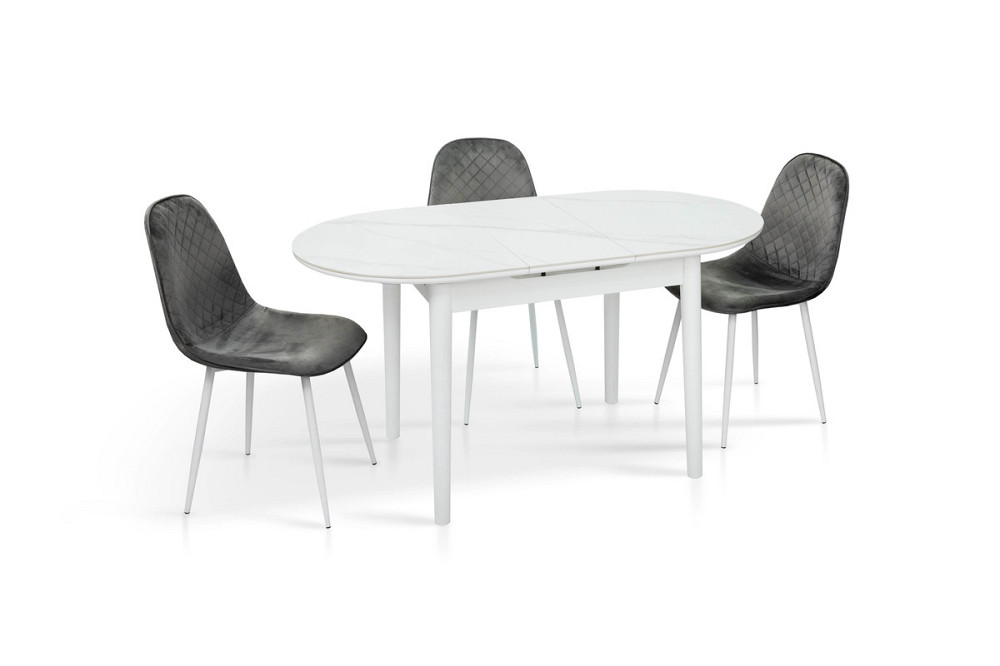 Стіл Тітан 110/140*75, білий/керам мрамор Киев - изображение 2