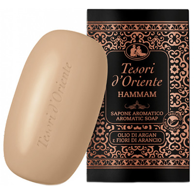 Твердое мыло Tesori d'Oriente Хаммам Масло арганы и апельсиновый цвет Парфюмированное 125 г (8008970055183) Винница - изображение 1