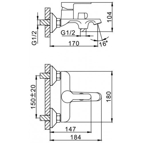 Смеситель для ванны с душевым гарнитуром Frap F3242 черный/хром Киев - изображение 7