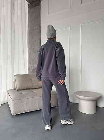 Стильный женский теплый флисовый костюм двойка Серый, 50/52 Одесса