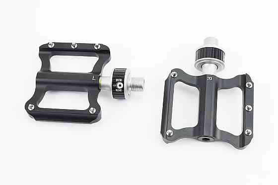 Педалі MTB 9/16" (82x72x17mm) алюмінієві швидкознімні, пром-підшипник (6*13*5), чорні K-349F Київ