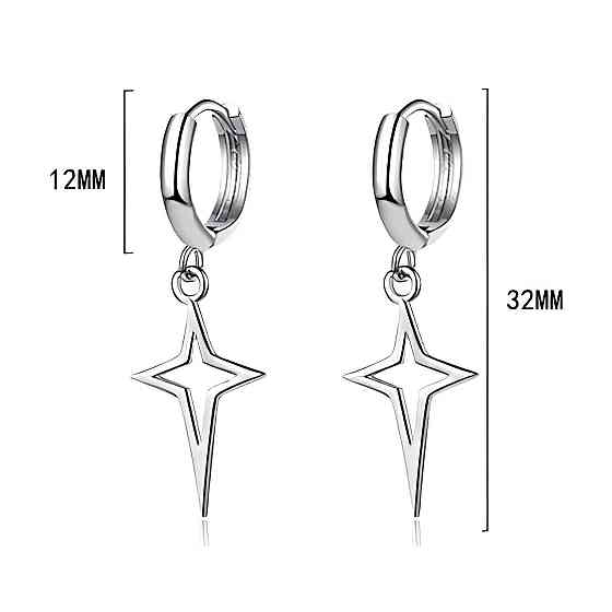 Серьги звезды RESTEQ 3,2 см серьги звездочки серебристые бижутерный сплав стильные аксессуары серьги на каждый день праздничные Киев