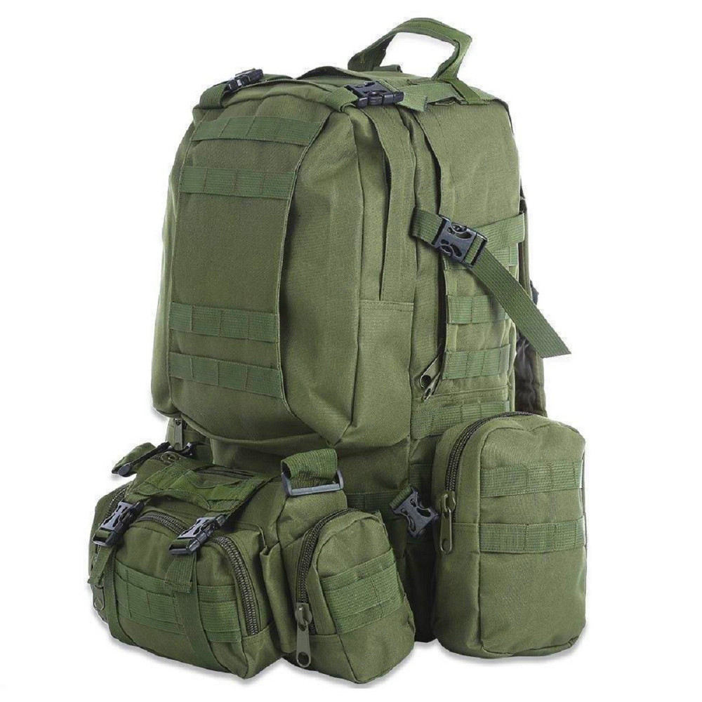 Рюкзак тактичний 55 л з підсумками оливковий Київ - фото 2
