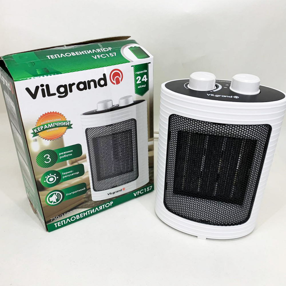 Портативний домашній тепловентилятор ViLgrand VFC157 1500Вт, Обігрівач для житлових приміщень VA-49 Львів - фото 4