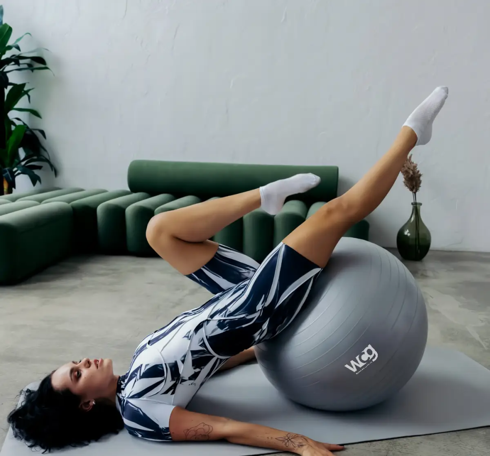 Фітбол (м'яч для фітнесу) 75 см WCG Anti-Burst навантаження 250 кг сірий + насос Фітболи Київ - фото 9